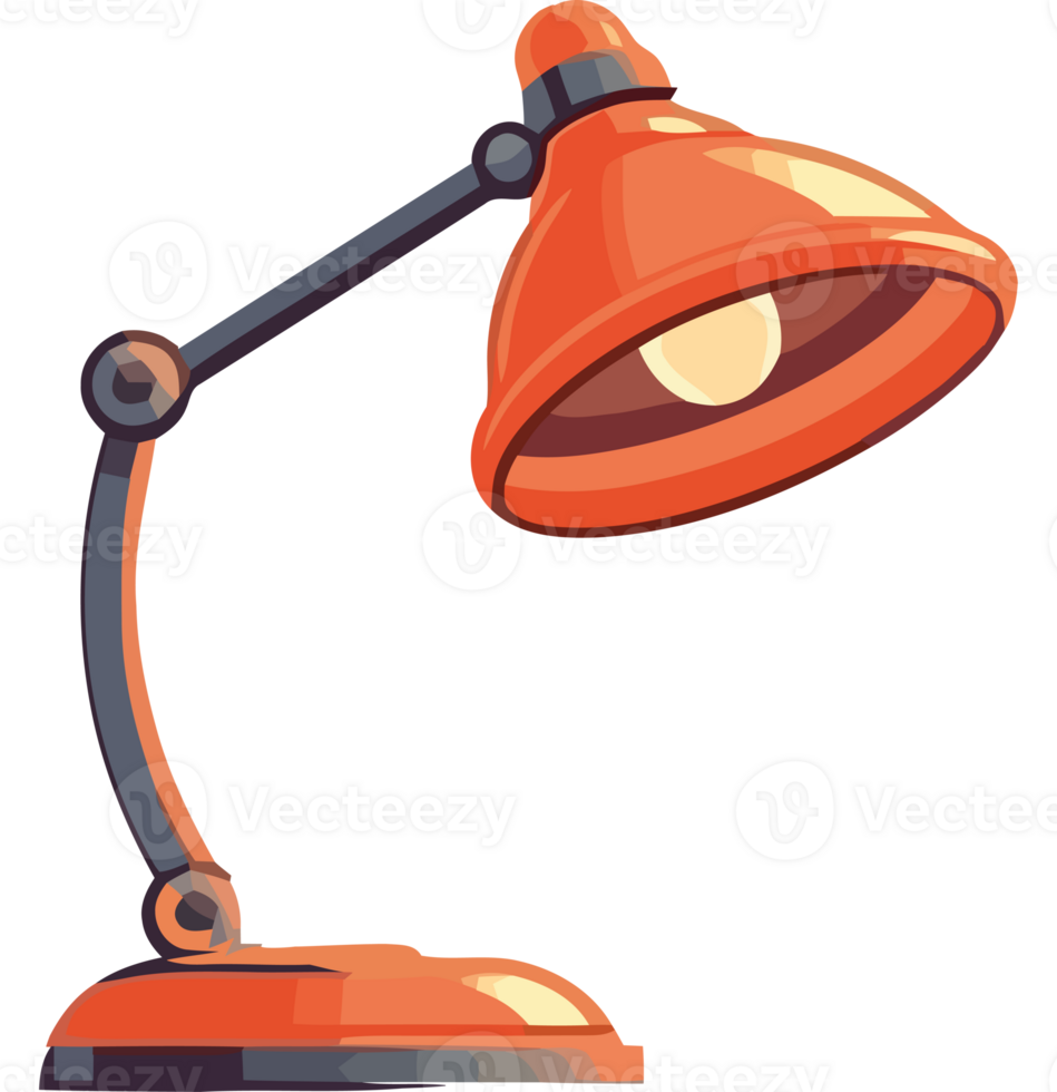 An orange lamp with a bulb on top png