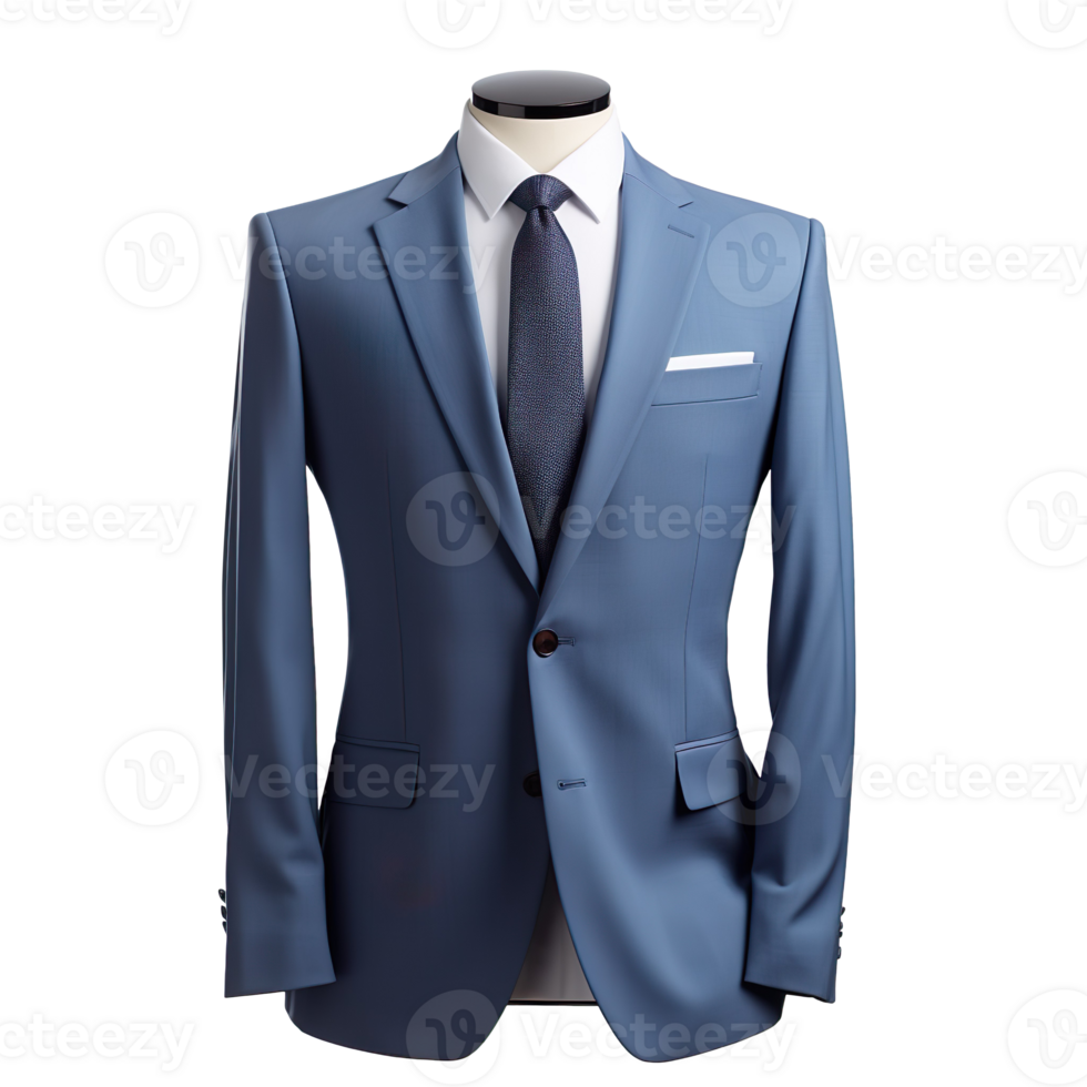 a blue business suit isolated on transparent background png