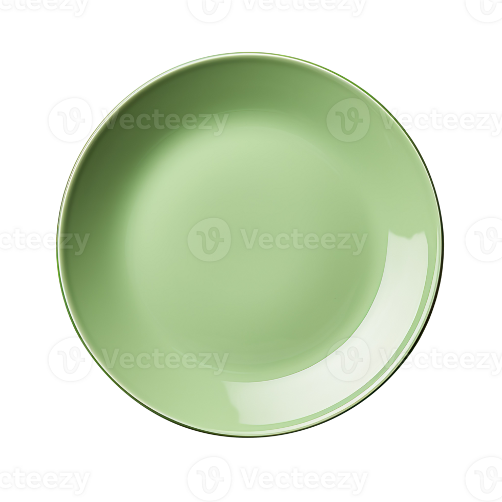 A green plate isolated on transparent background png