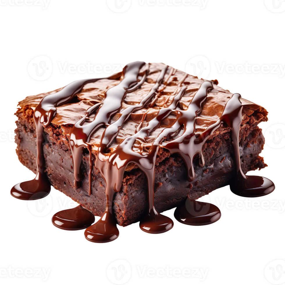 a delicious chocolate brownie isolated on transparent background png