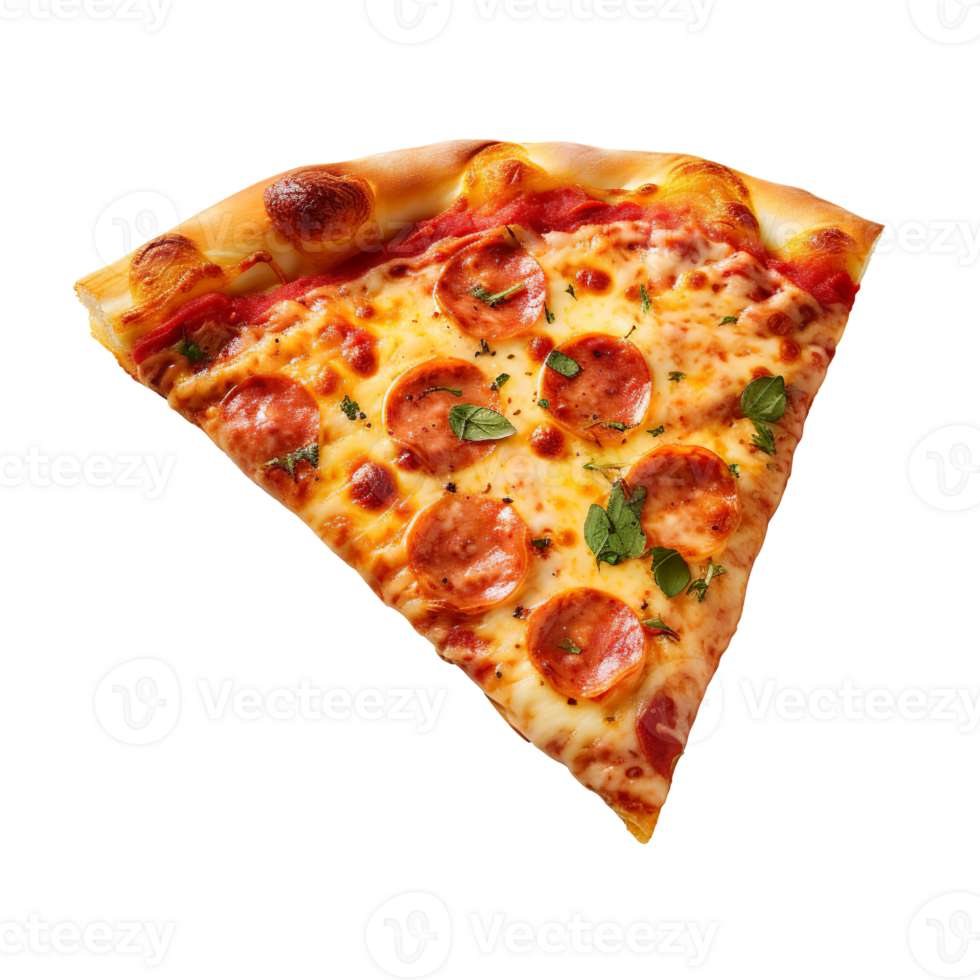 A pizza slice isolated on transparent background png