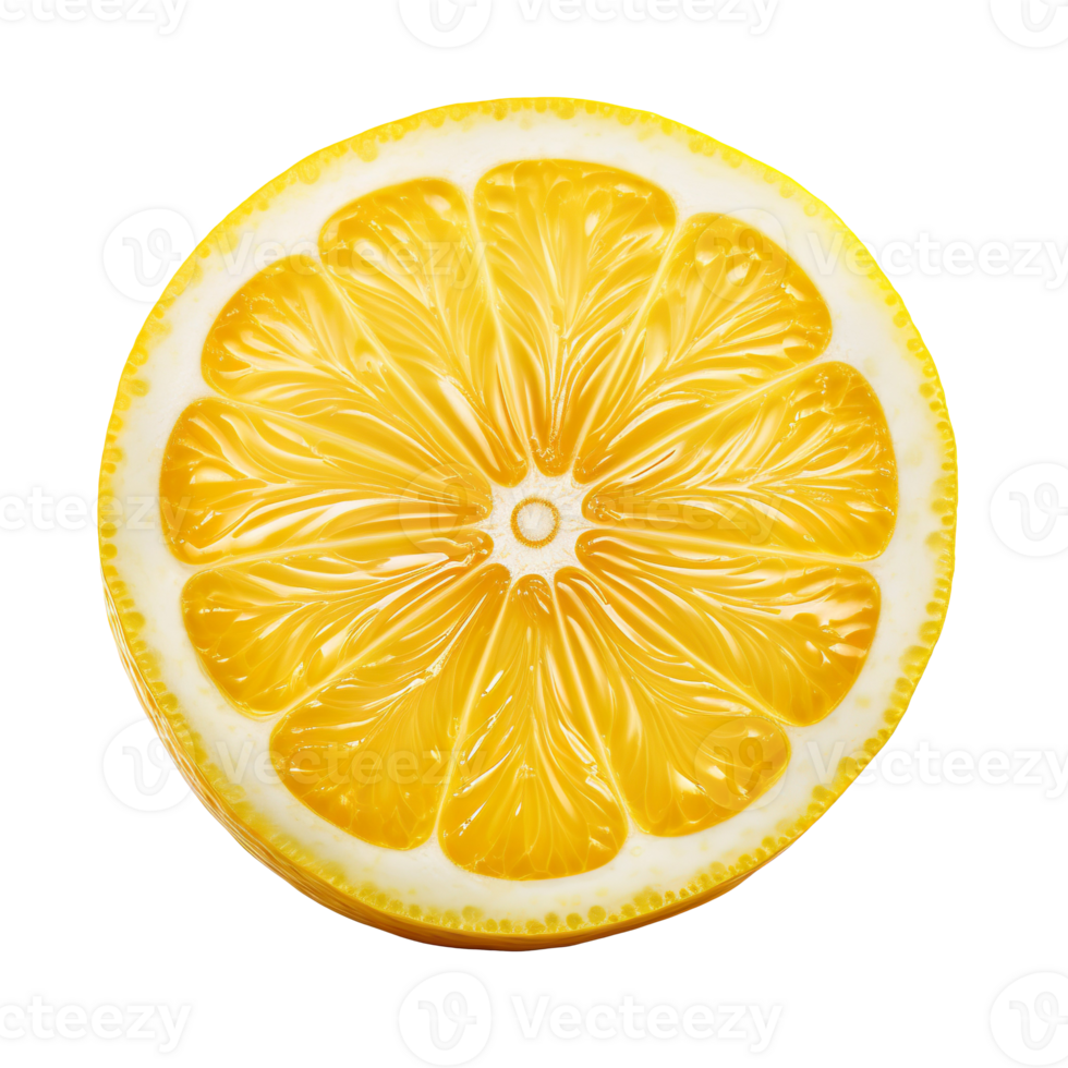 A half of yellow lemon isolated on transparent background png