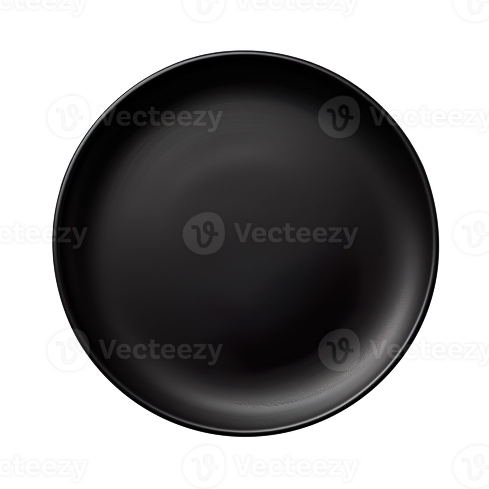 a black plate isolated on transparent background png