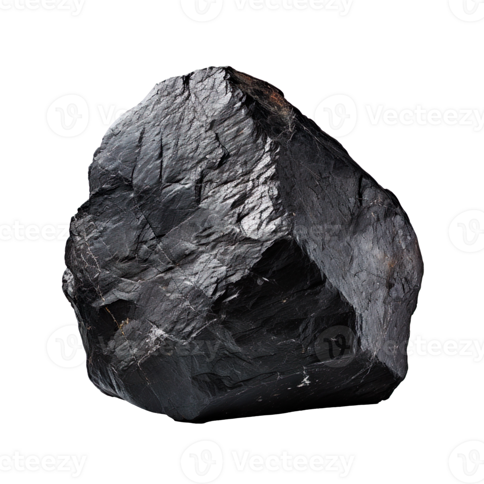 A black stone isolated on transparent background png