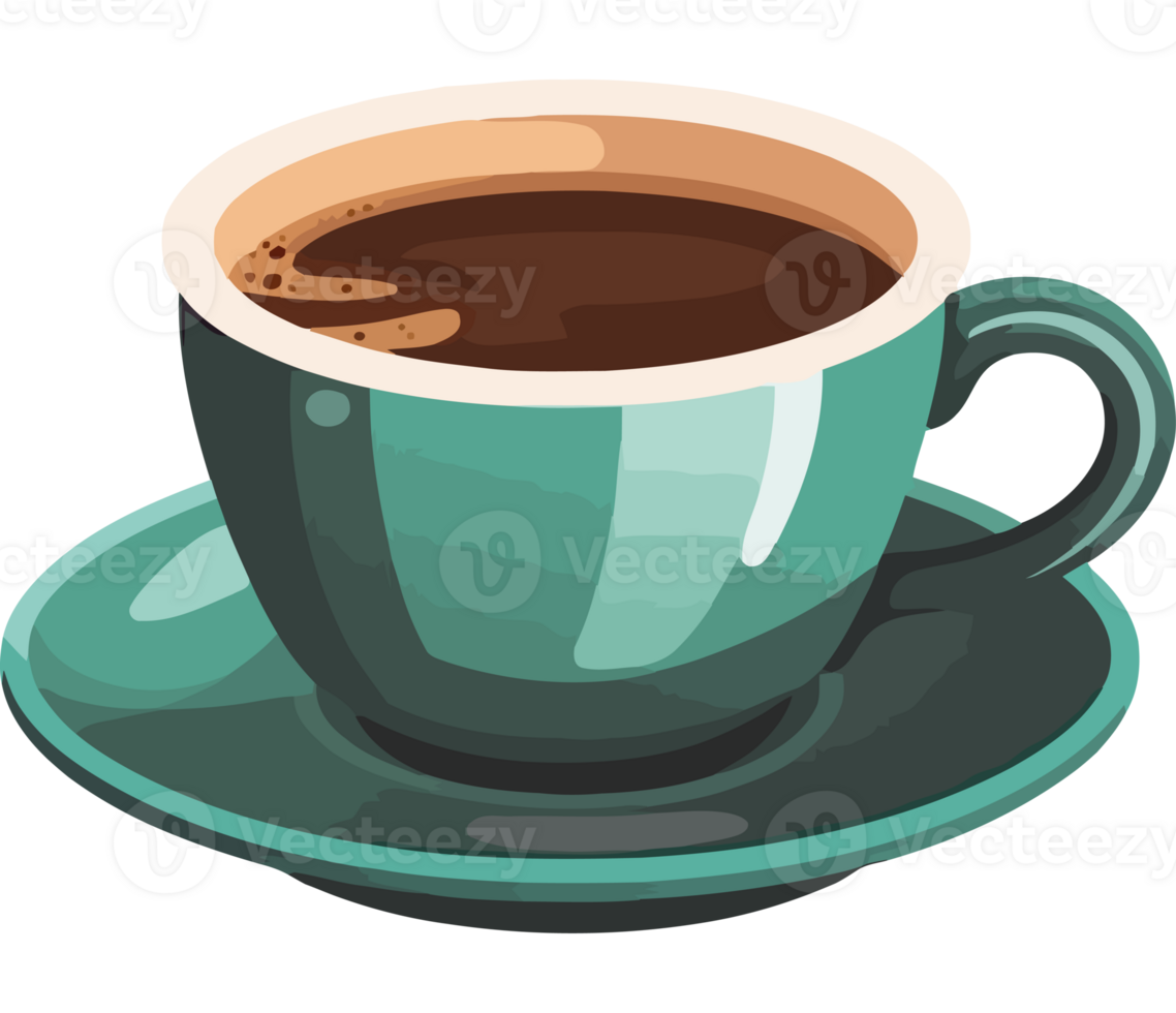 A cup of coffee on a saucer png