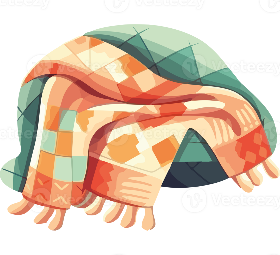 A blanket with a colorful pattern png