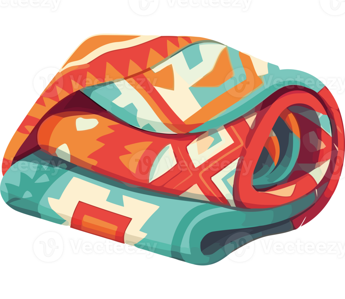 A colorful blanket with a pattern on it png