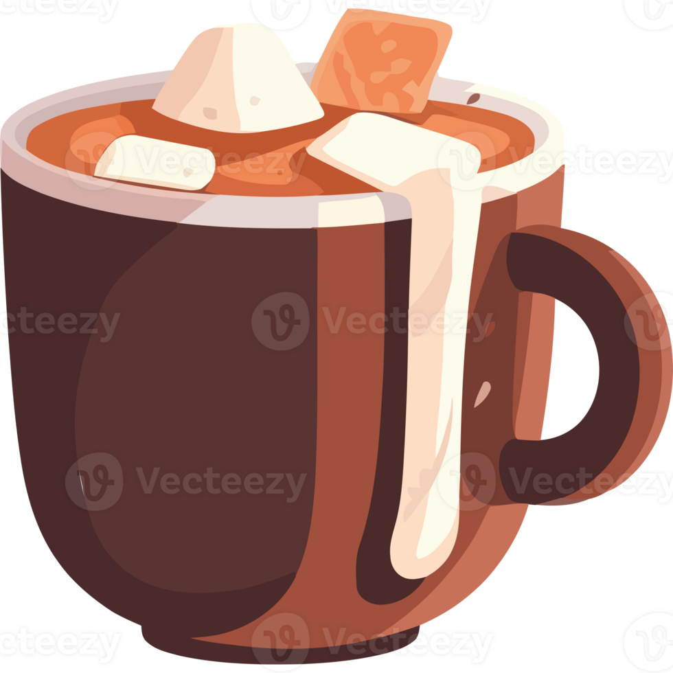 Hot chocolate with marshmallows and marshmallows png