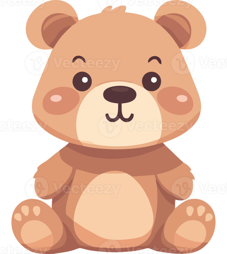 A cute brown teddy bear sitting on the floor png