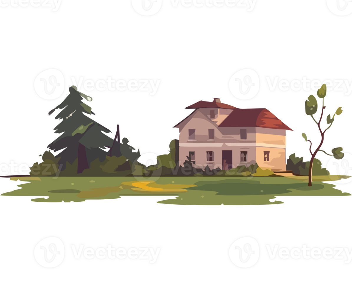 An old house in the middle of a field png
