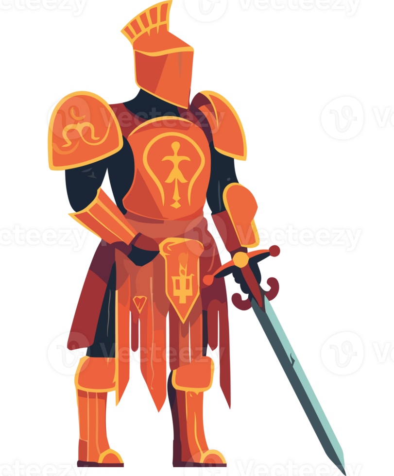 A knight in armor with a sword png