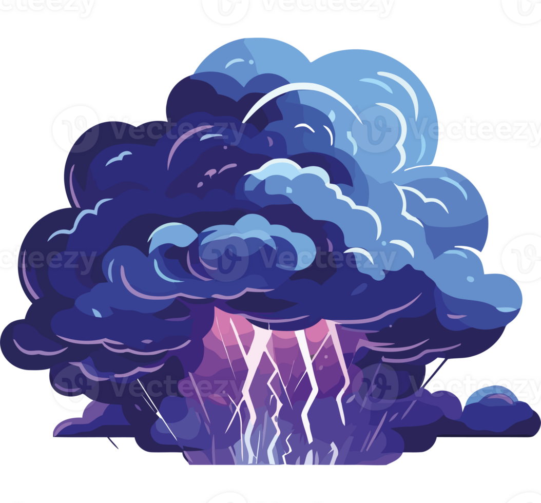 An illustration of a cloud with lightning coming out of it png