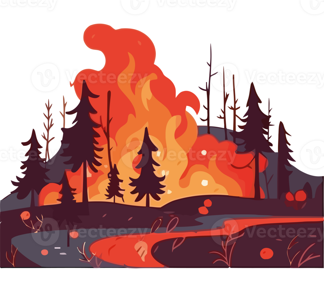 Fire in the forest png