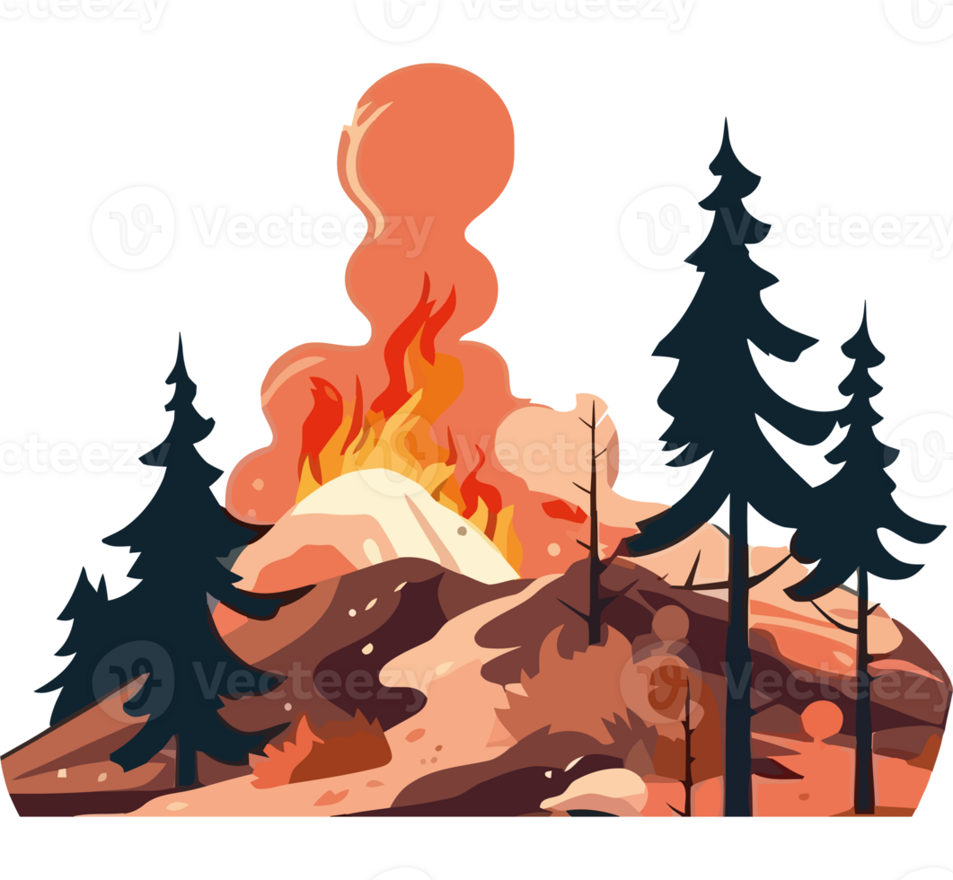 Volcano in the forest png