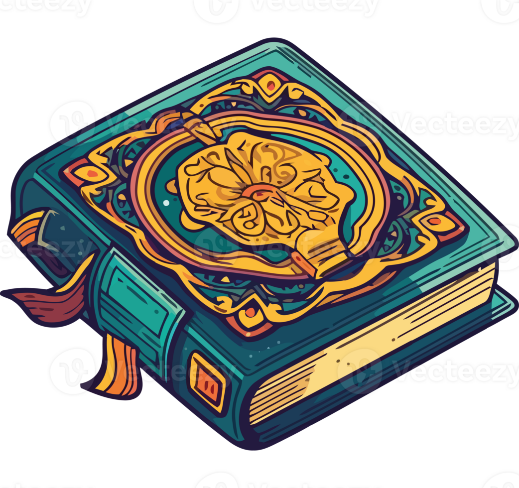 An illustration of a book with a flower on it png