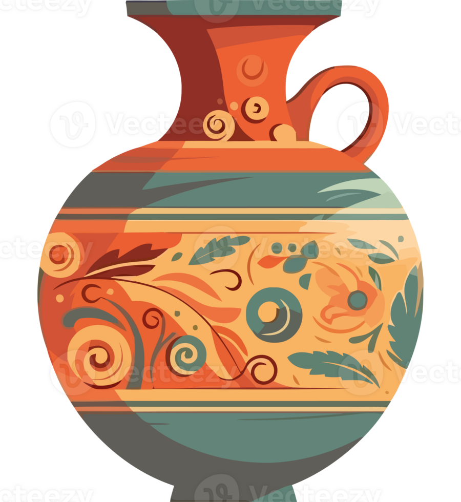 An illustration of a colorful vase png