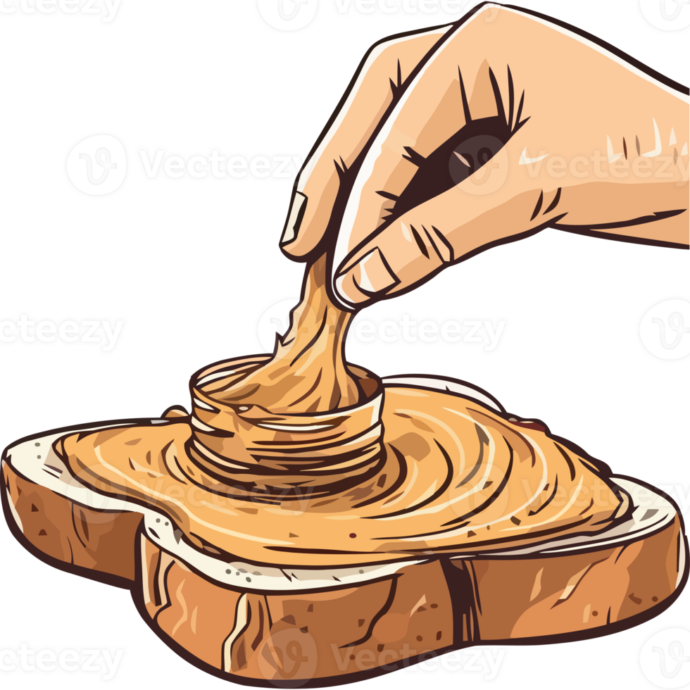 Peanut butter on toast illustration png