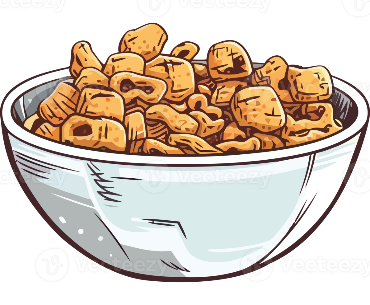 A bowl of cereal with a spoon png