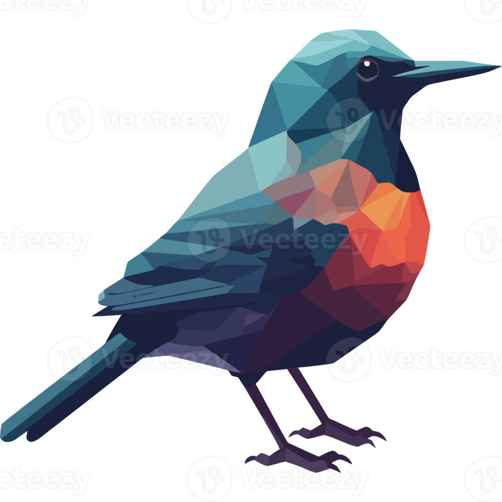 A bird with a colorful beak and orange and blue feathers png