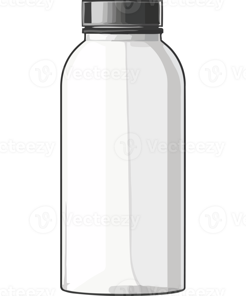 A white bottle with a black lid png
