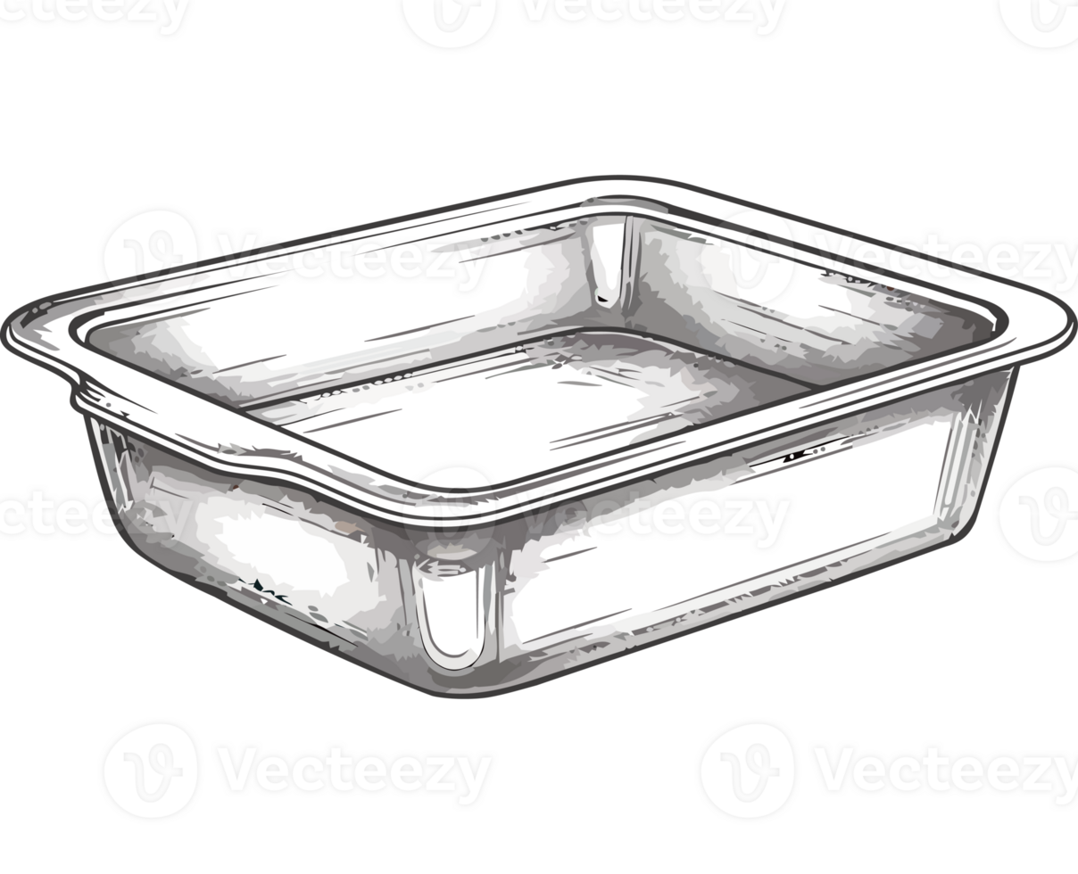 A drawing of a rectangular pan with a lid png