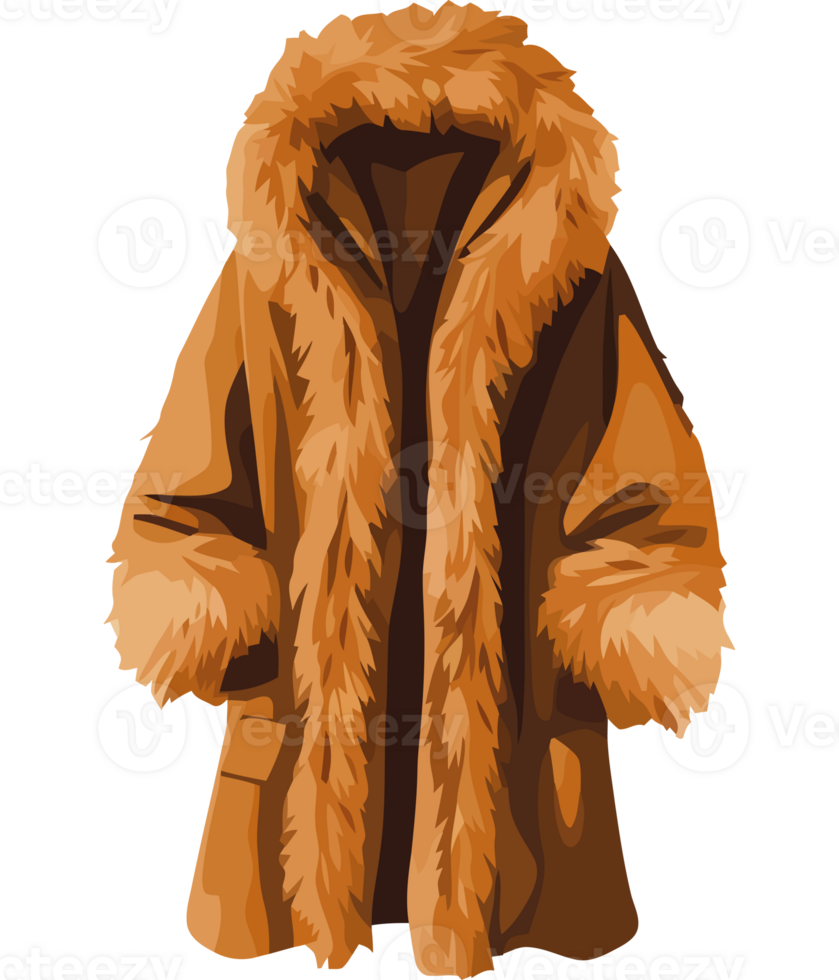 An illustration of a fur coat png