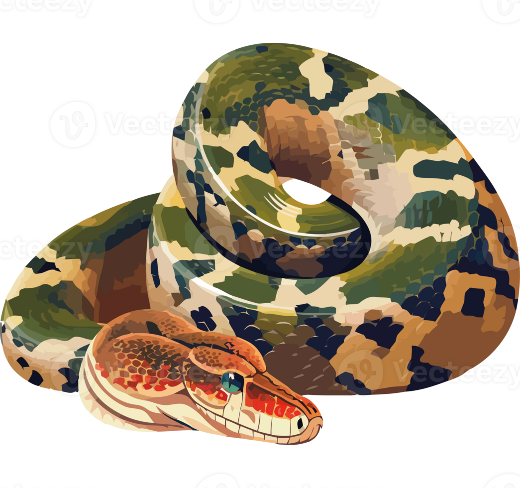 A snake with a camouflage pattern on its body png