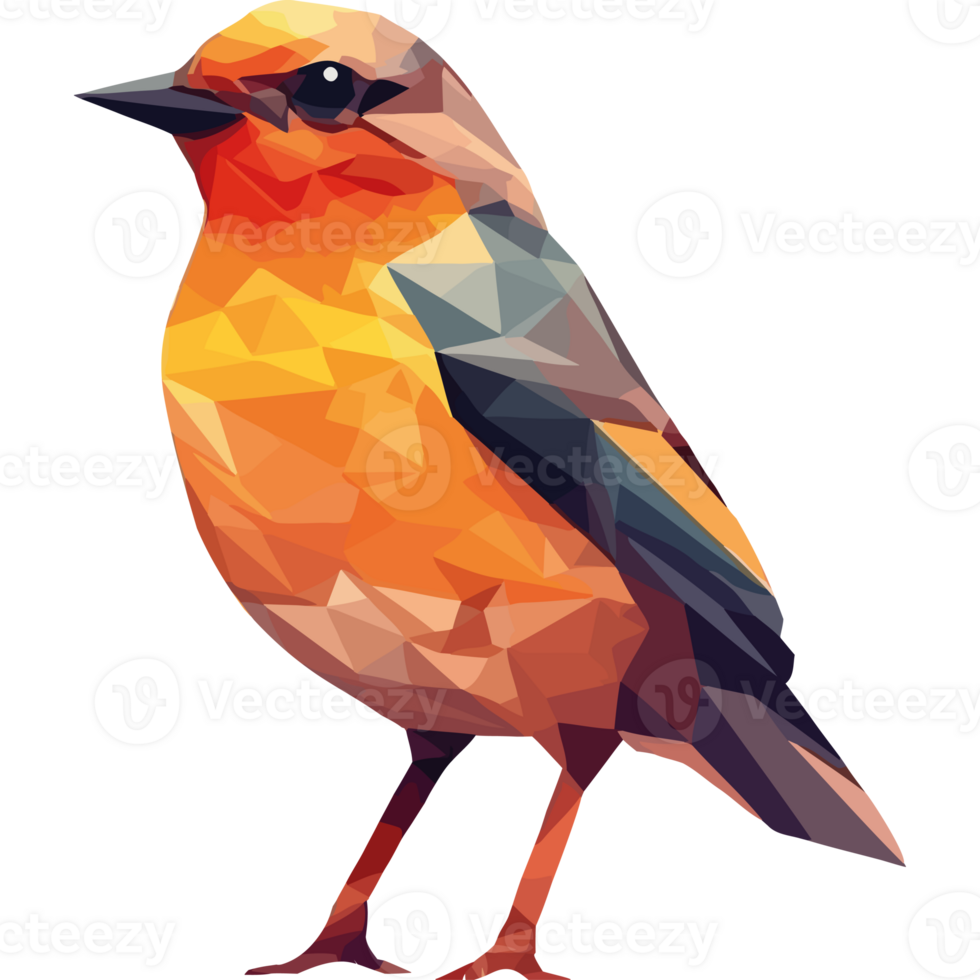 A bird is shown in a low polygonal style png