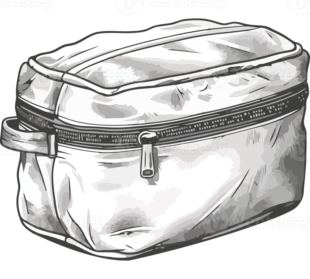 A white plastic bag with zippers on it png