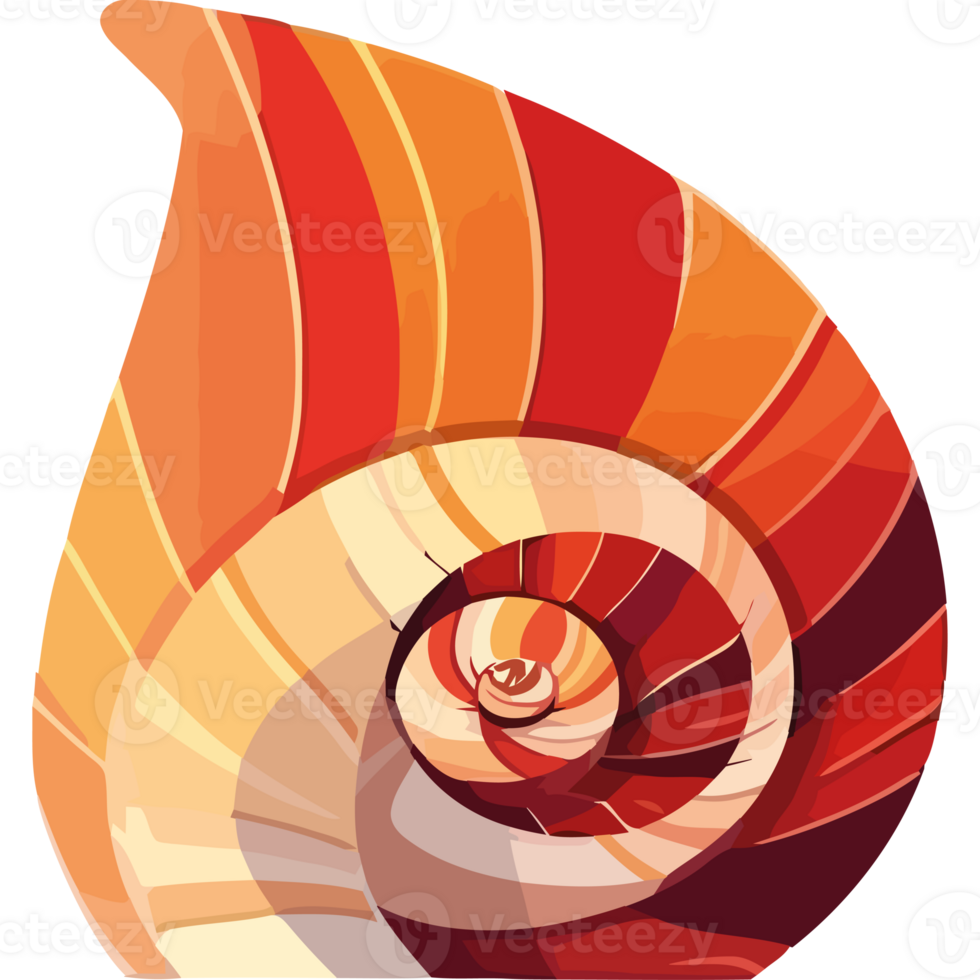 A colorful shell with a spiral pattern png