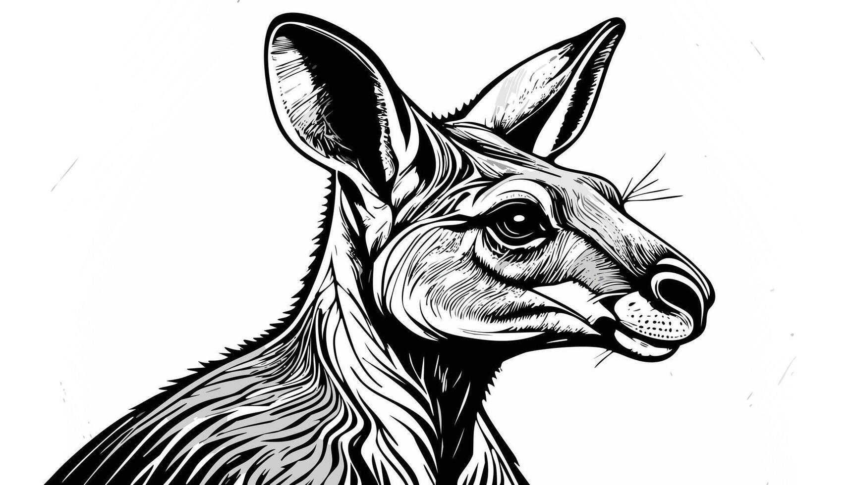 Kangaroo Head Sketch Style vector