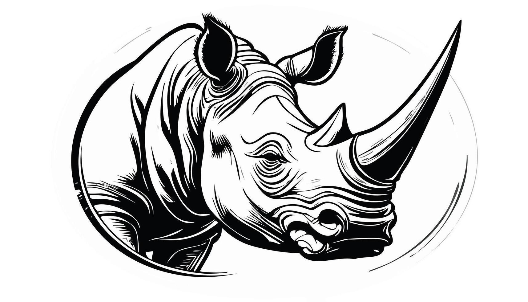Rhinoceros Head Sketch Style vector