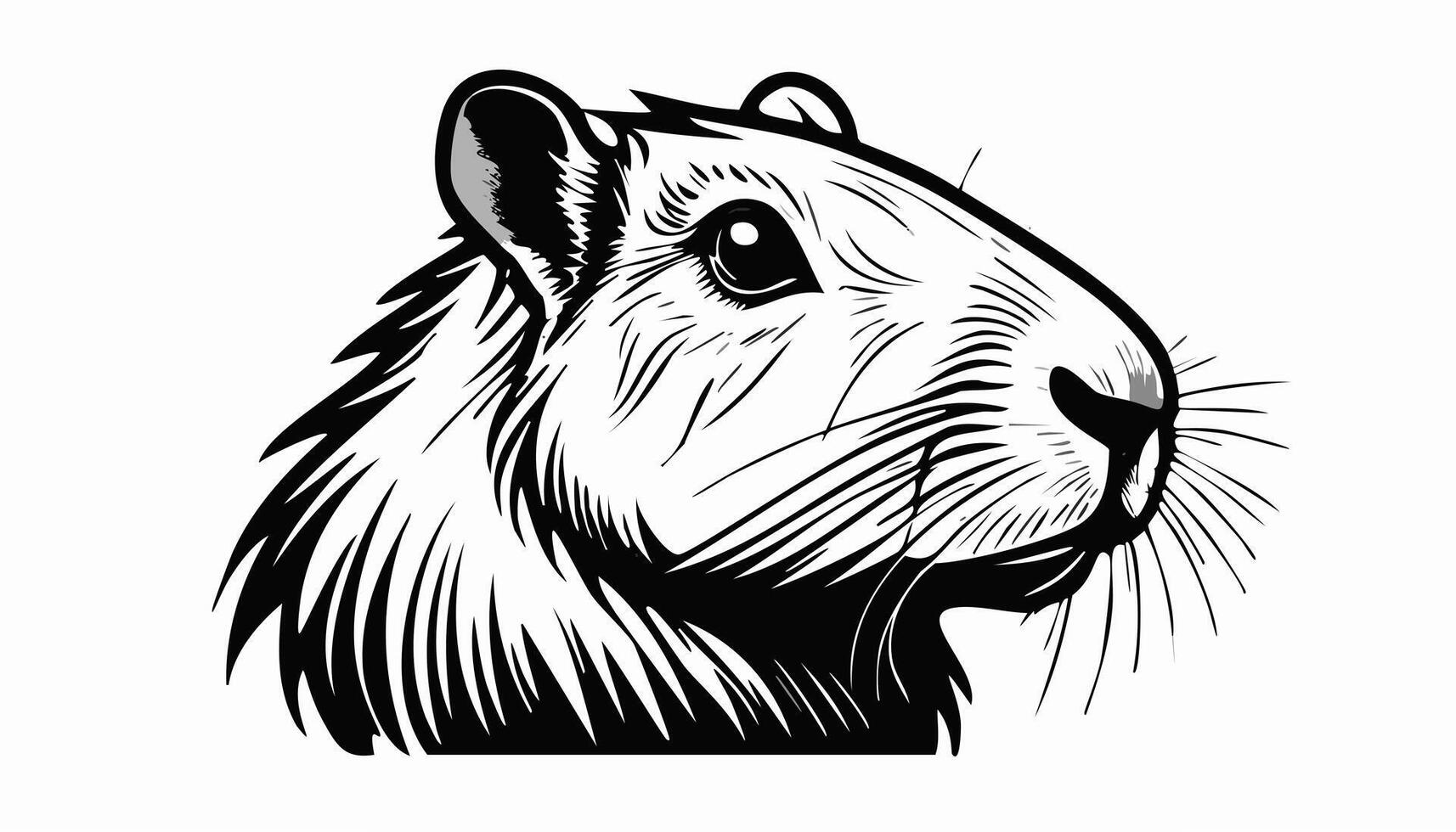 Capybara Head Sketch Style - Animal Face vector
