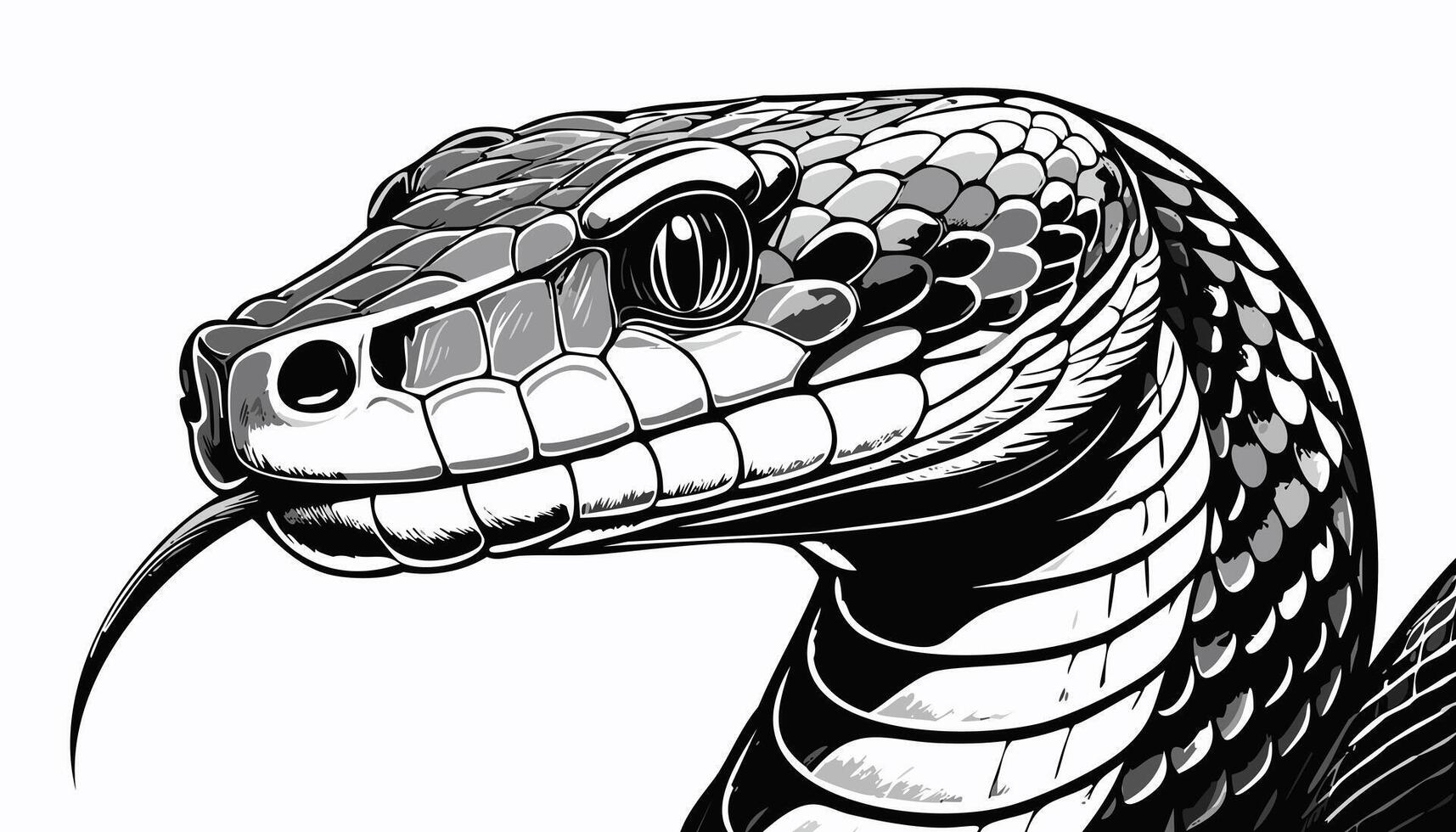 Snake Head Sketch Style - Animal Face vector