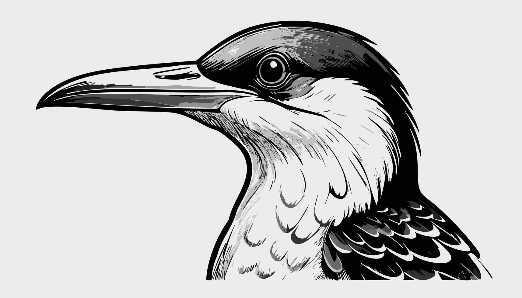 Bird Head Sketch Style - Animal Face Portrait vector