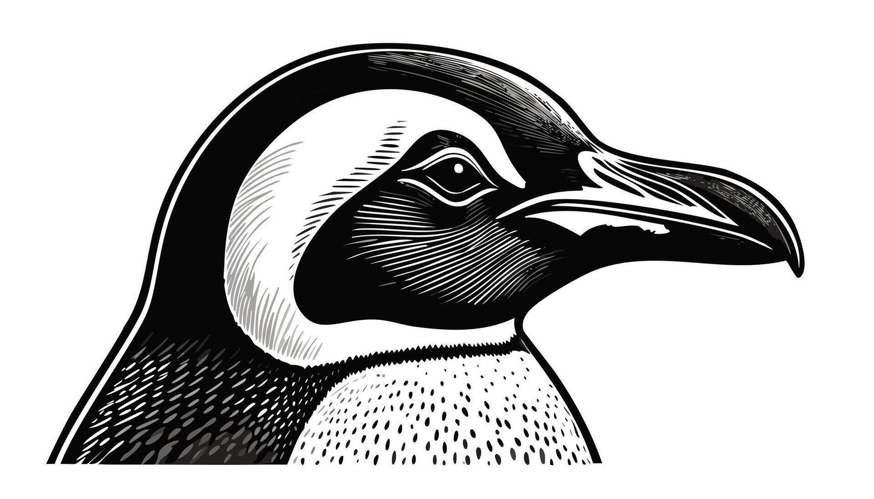 Penguin Head Sketch Style - Animal Face vector