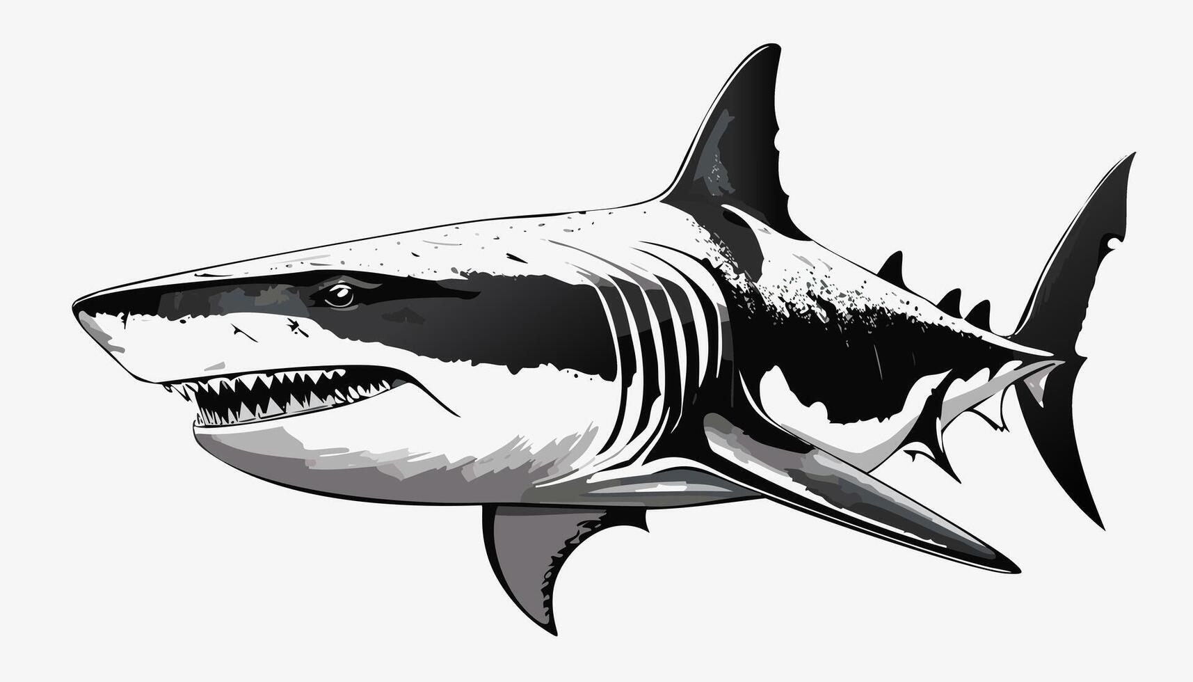 Shark Sketch Style - Animal Face Fish vector