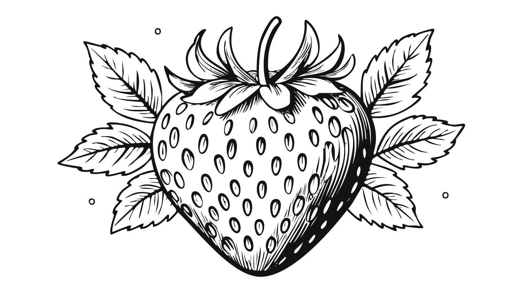 Strawberry Fruit in Sketch Style vector
