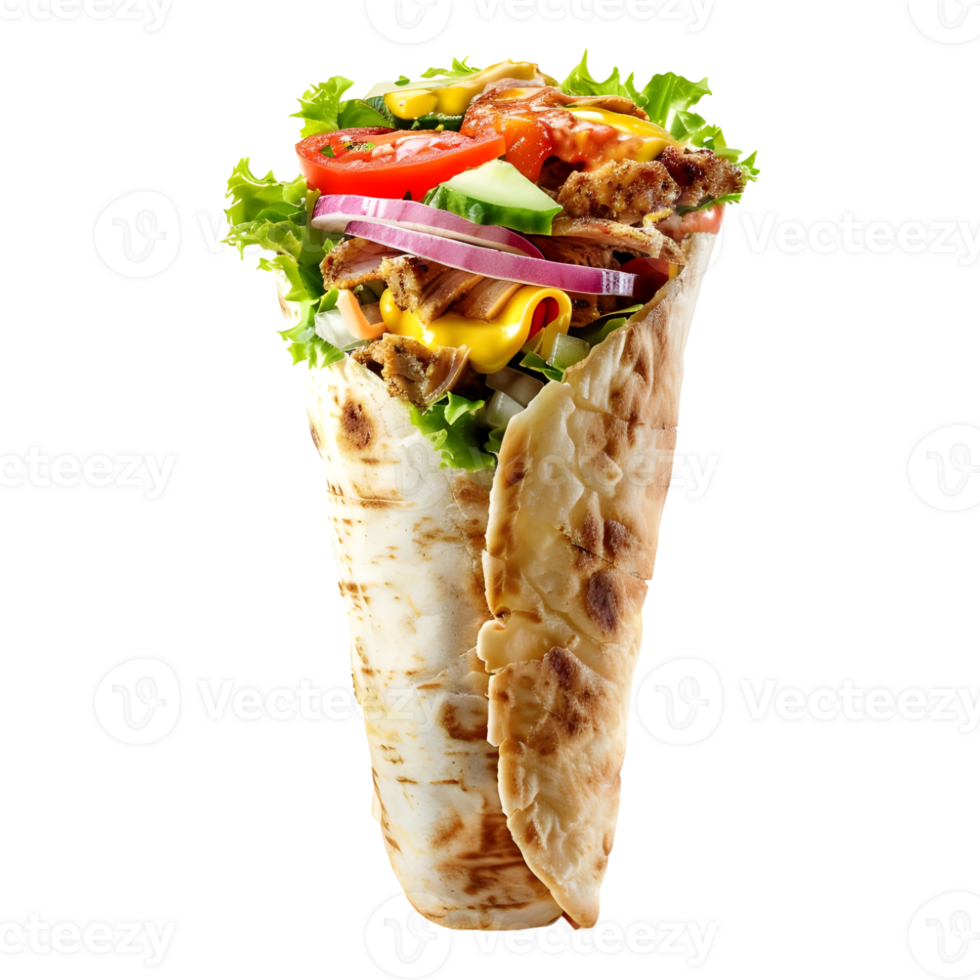 Shawarma fast food isolated on transparent background 8K png