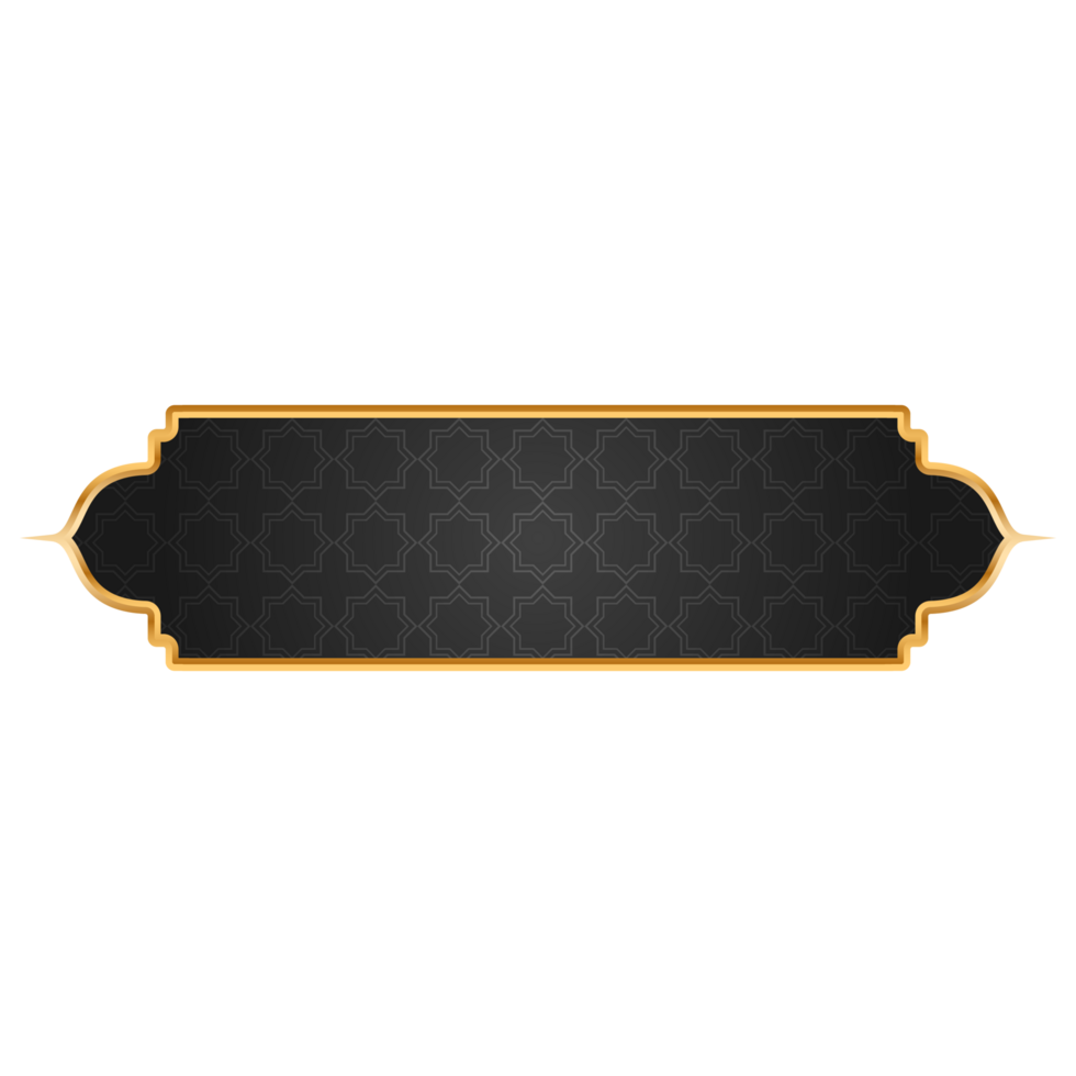 Luxury golden set arabic islamic banner title frame text box in transparent background png