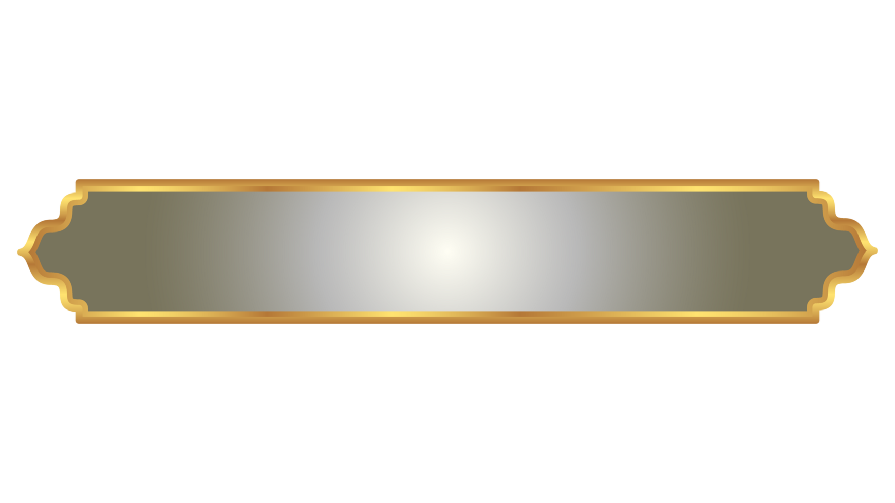 Luxury white golden set arabic islamic banner title frame text box in transparent background png