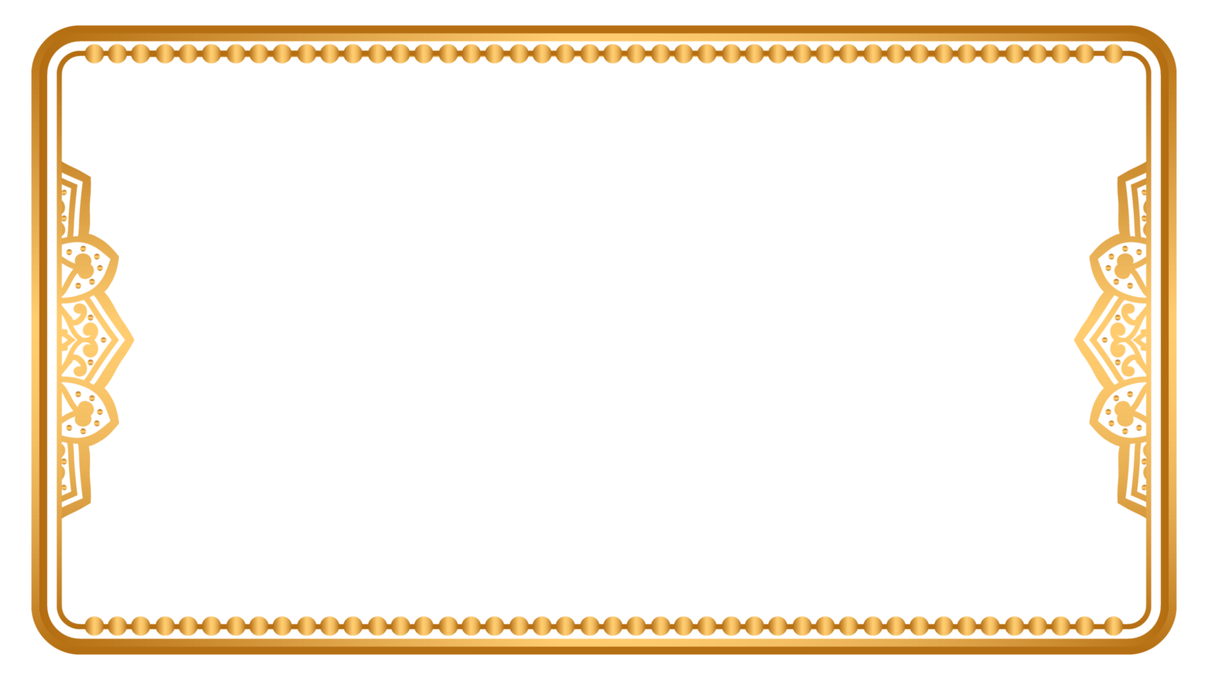 Golden frame Vintage Border with gold mandala rectangle or Square gold banner png