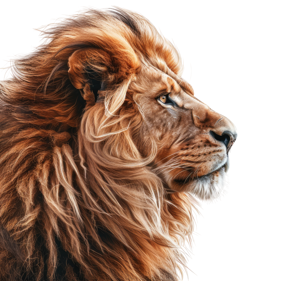 Lion side pose without background png