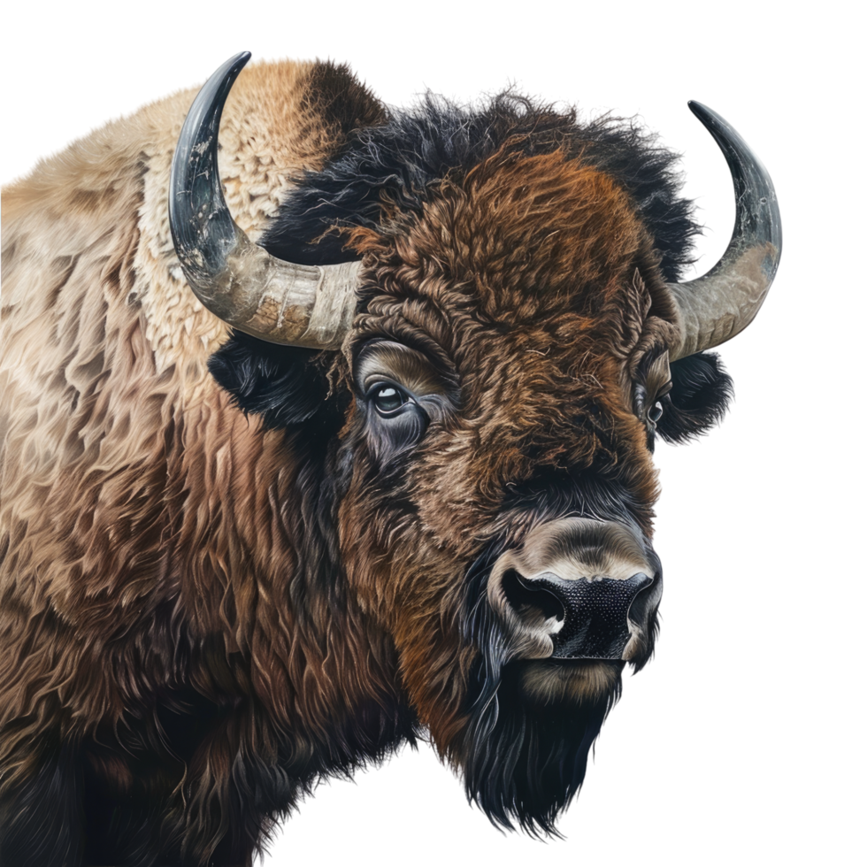 Bison closeup of face png