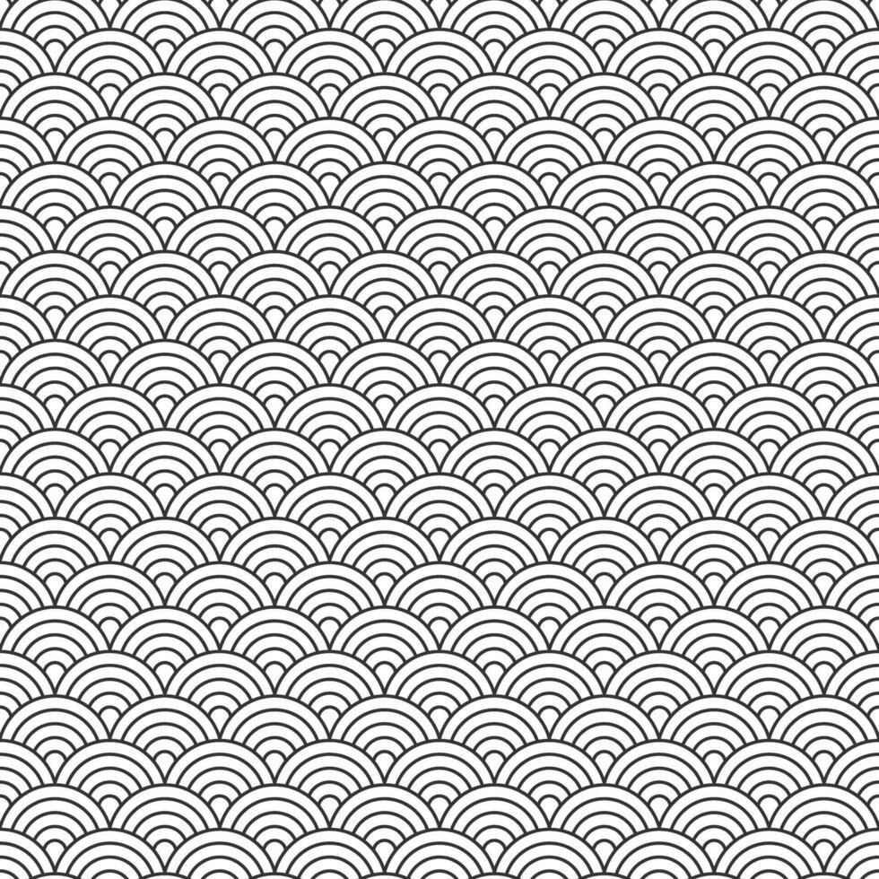 Linear Round Japanese Ornament Pattern Background vector
