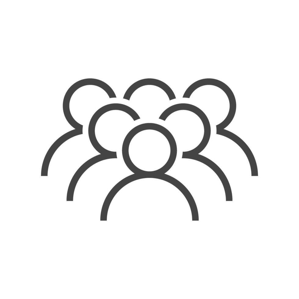 Group Of Users Glyph Line Icon vector
