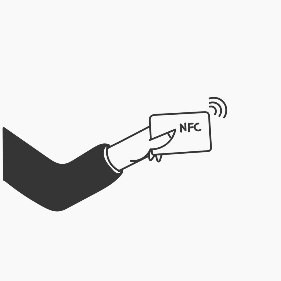nfc card doodle vector