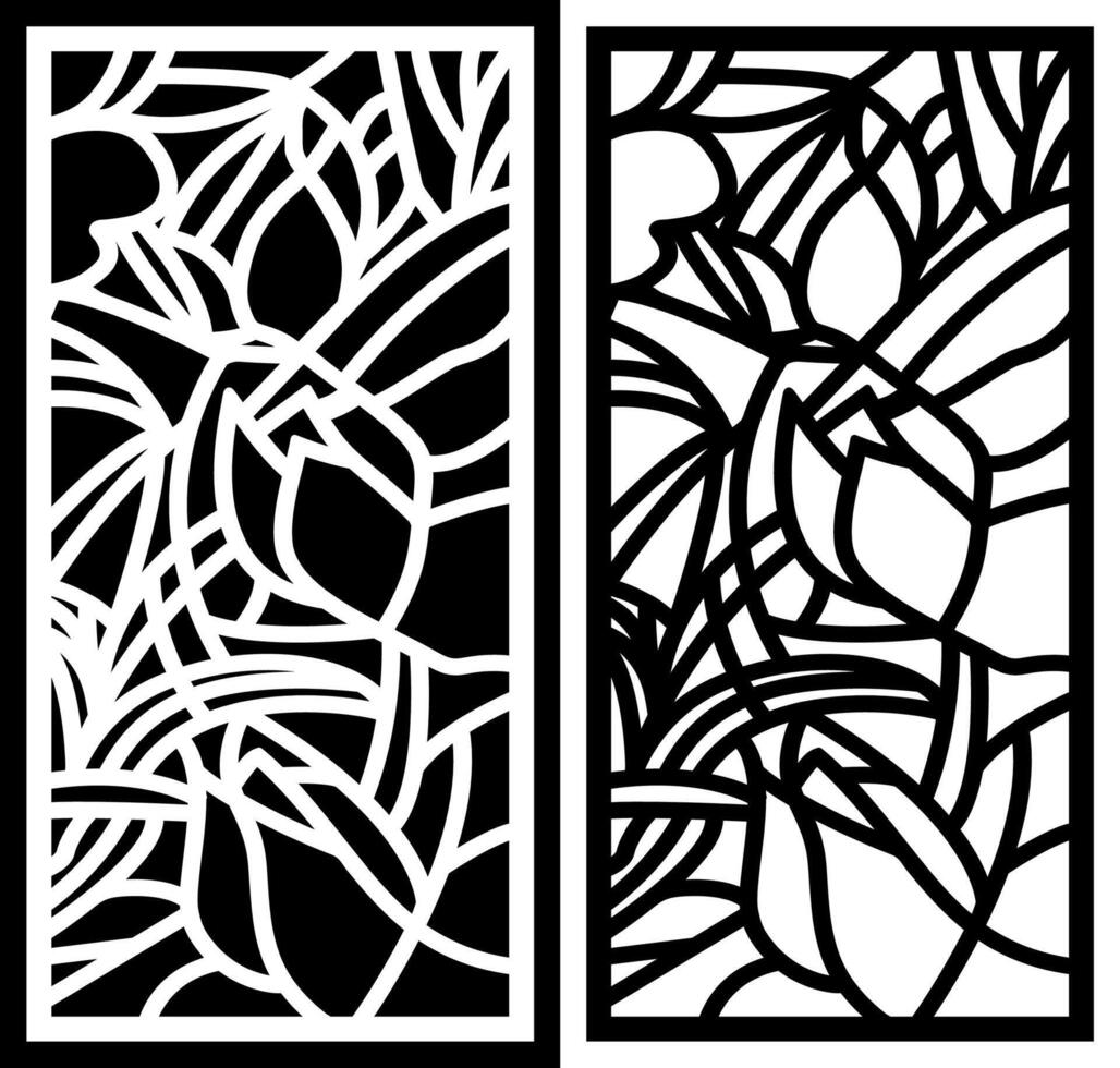 a black and white design with a white flower in the middle. vector