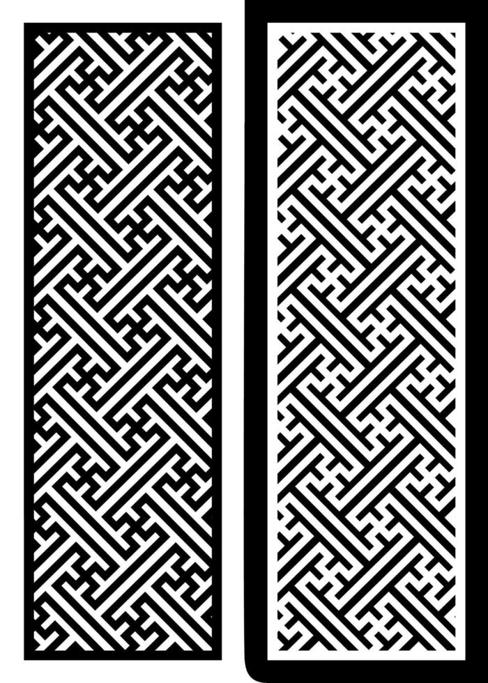 geometric rectangular key laser cutting panel motif vector