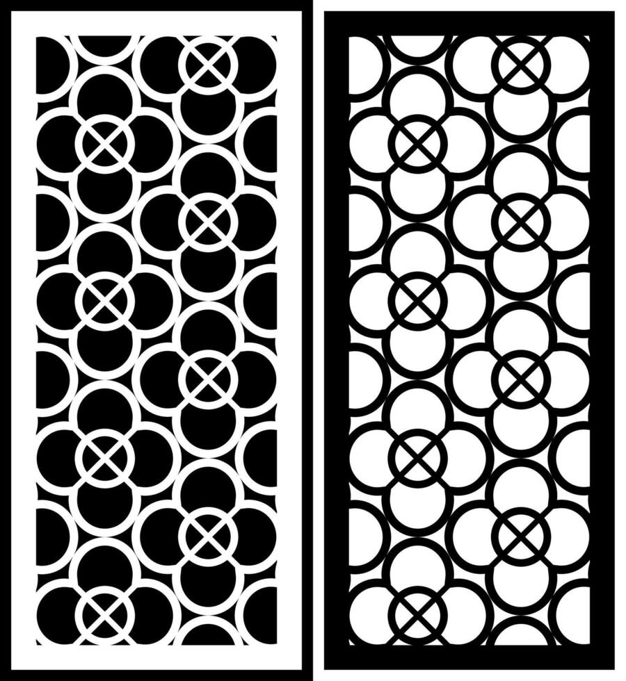 black and white circle abstract laser cutting motif vector